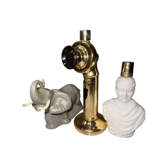 VTG SET AVON After Shave Cologne Bottle Majestic Elephant Phone Roman Leather - Picture 1 of 9